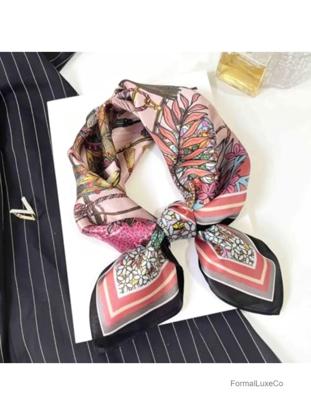 100% Pure Mulberry Silk Square Scarf 26x26 Neckerchief Hair Scarf Gift Packed